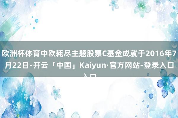 欧洲杯体育中欧耗尽主题股票C基金成就于2016年7月22日-开云「中国」Kaiyun·官方网站-登录入口