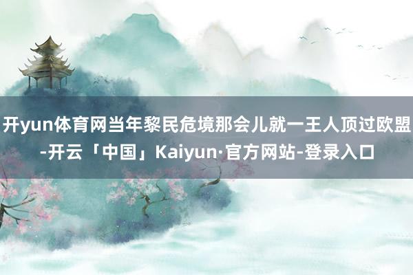 开yun体育网当年黎民危境那会儿就一王人顶过欧盟-开云「中国」Kaiyun·官方网站-登录入口