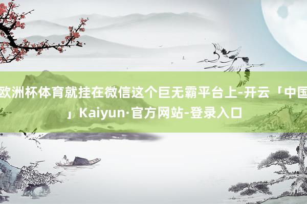 欧洲杯体育就挂在微信这个巨无霸平台上-开云「中国」Kaiyun·官方网站-登录入口