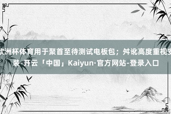 欧洲杯体育用于聚首至待测试电板包；舛讹高度重视安装-开云「中国」Kaiyun·官方网站-登录入口