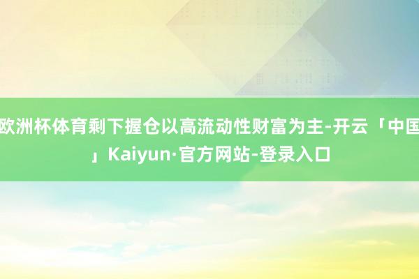 欧洲杯体育剩下握仓以高流动性财富为主-开云「中国」Kaiyun·官方网站-登录入口