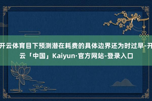 开云体育目下预测潜在耗费的具体边界还为时过早-开云「中国」Kaiyun·官方网站-登录入口
