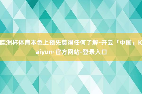 欧洲杯体育本色上预先莫得任何了解-开云「中国」Kaiyun·官方网站-登录入口