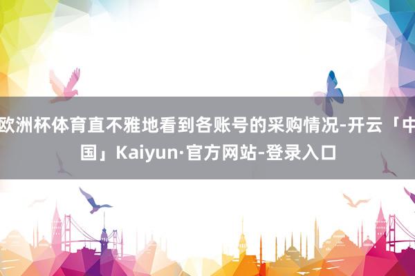 欧洲杯体育直不雅地看到各账号的采购情况-开云「中国」Kaiyun·官方网站-登录入口