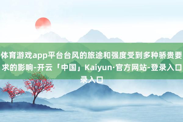 体育游戏app平台台风的旅途和强度受到多种骄贵要求的影响-开云「中国」Kaiyun·官方网站-登录入口